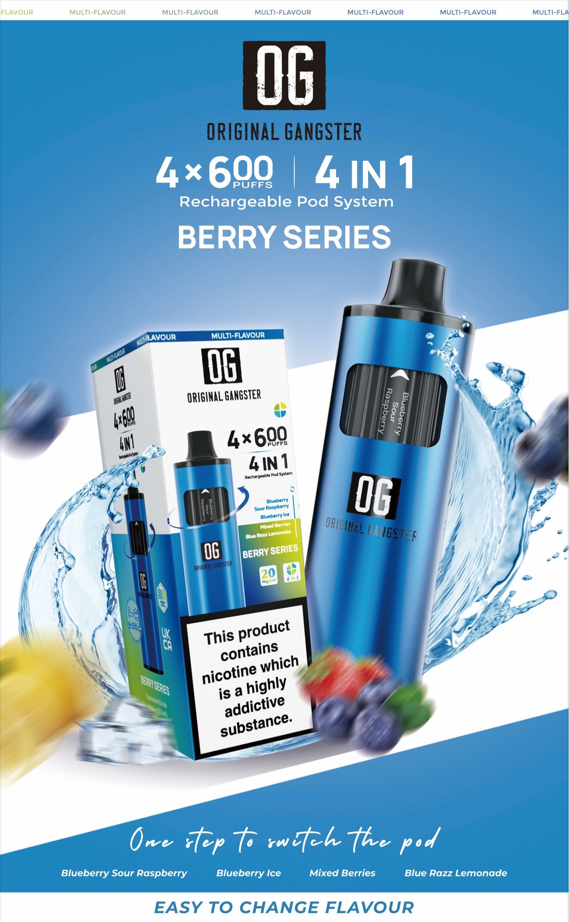 OG Original Gangster 2400 4 in 1 Vape Kit Vapour Vape OG Original Gangster 2400 4 in 1 Vape Kit Vapour Vape