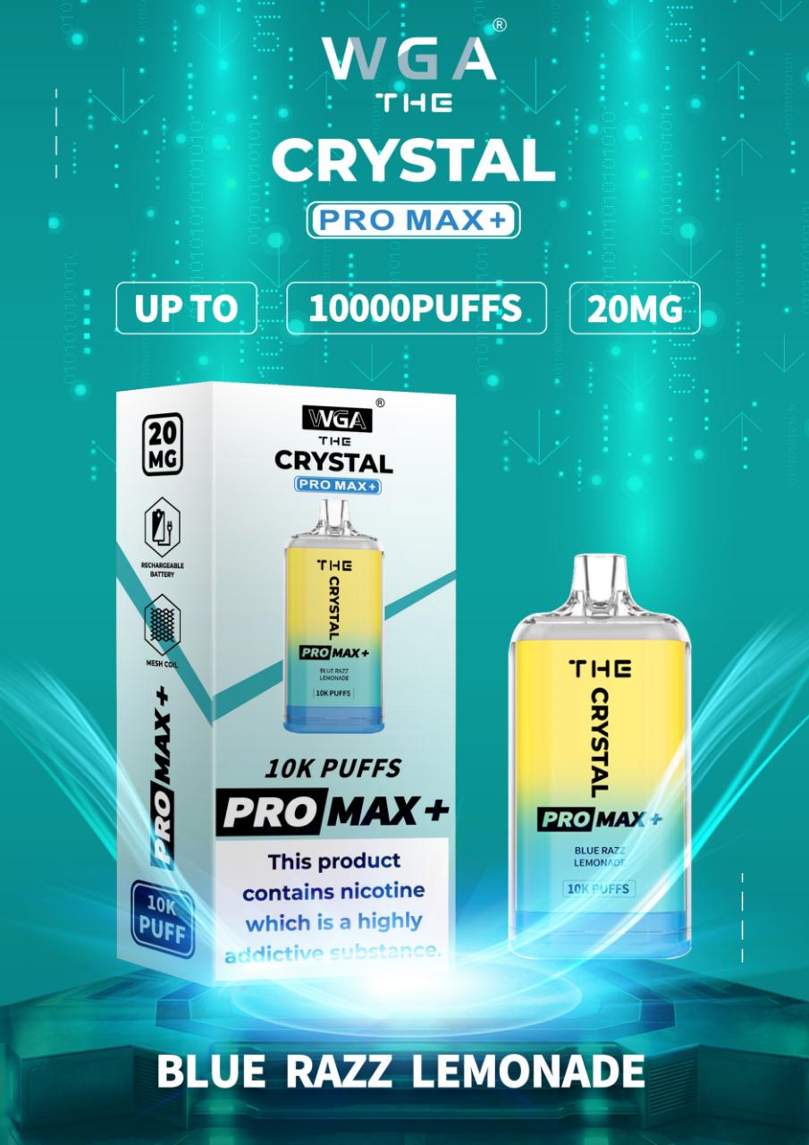 The Crystal Pro Max 10k Plus Disposable Vape Puff Pod Device Kit - Vapour VapeThe Crystal