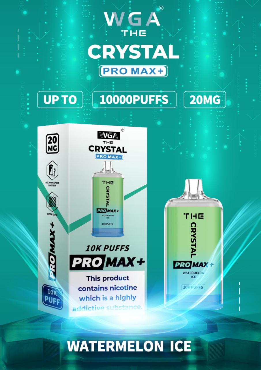 The Crystal Pro Max 10k Plus Disposable Vape Puff Pod Device Kit - Vapour VapeThe Crystal